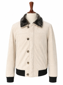 Ivory Shearling Suede Jacket - Khaal