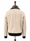 Ivory Shearling Suede Jacket - Khaal
